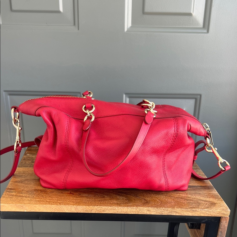 Coach Lenox Satchel Red - Picture 4 of 12
